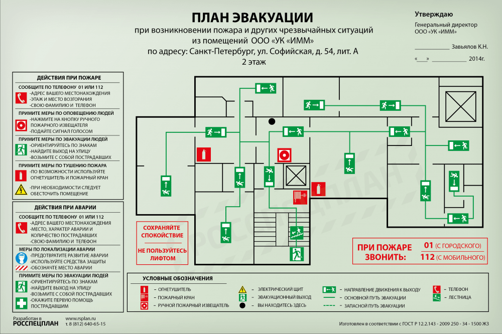 Разработка плана эвакуации