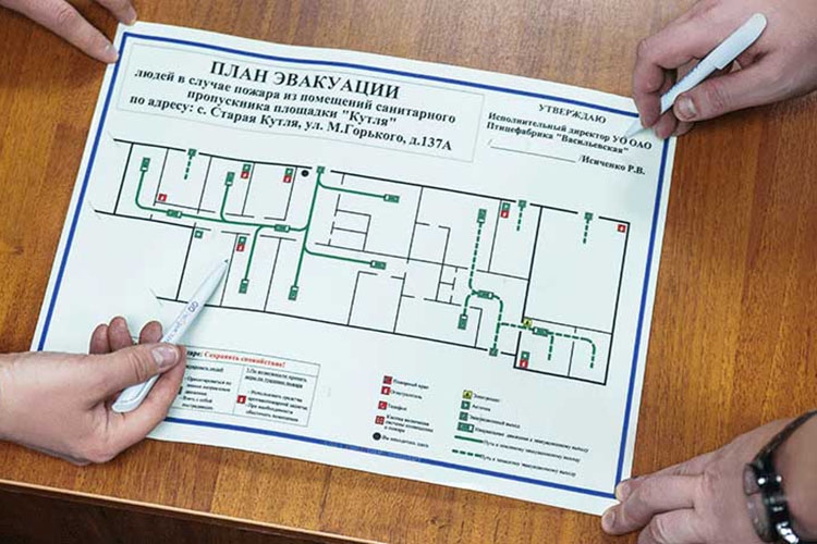 Процесс создания планов эвакуации из ПВХ