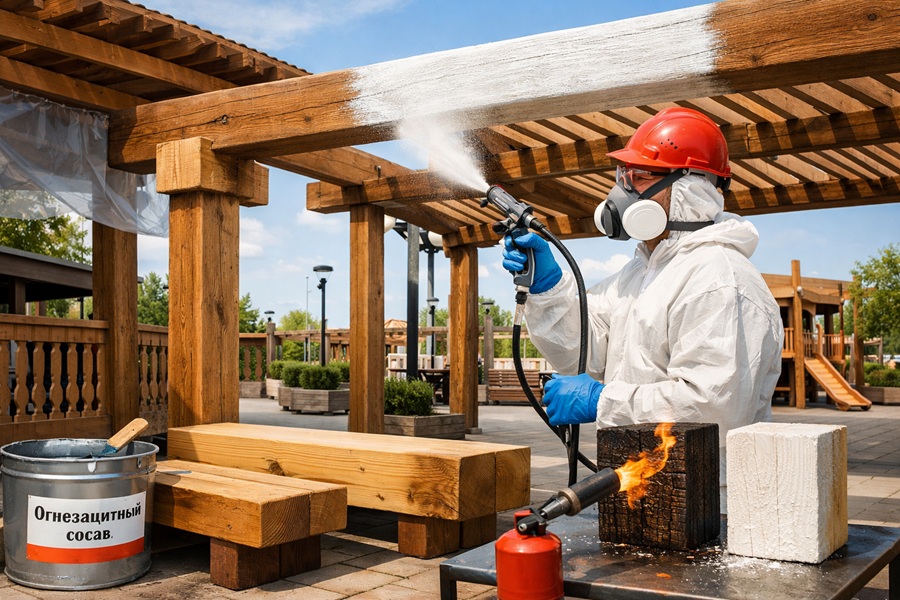 Огнезащита деревянных декоративных элементов в общественных зонах без потери внешнего вида
