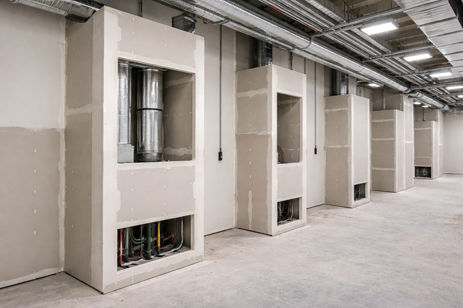 Повышение огнестойкости шахт и технических коробов из гипсокартона