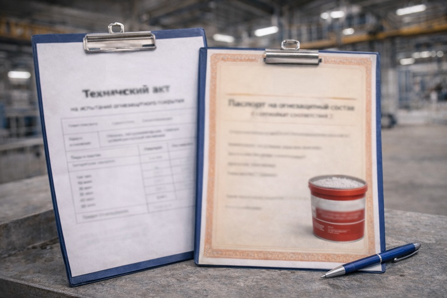 Акт испытаний огнезащитного покрытия