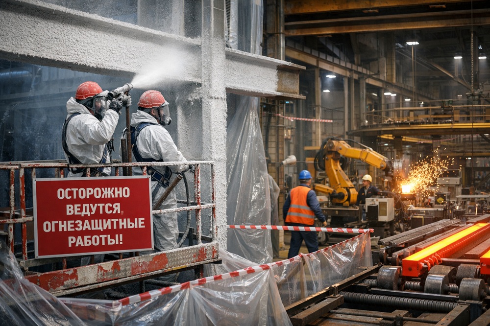 Как организовать огнезащитные работы в помещении с работающим оборудованием?